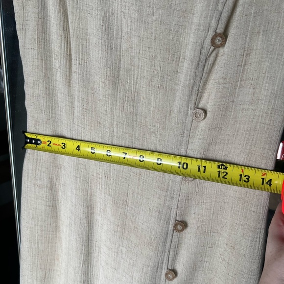 Linen Vintage Button Spring European-Style Midi Dress - Picture 9 of 11